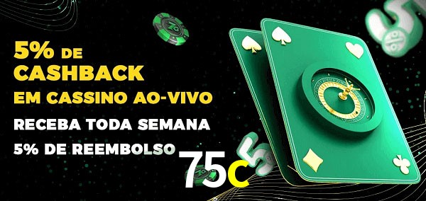 Promoções do cassino ao Vivo 75c